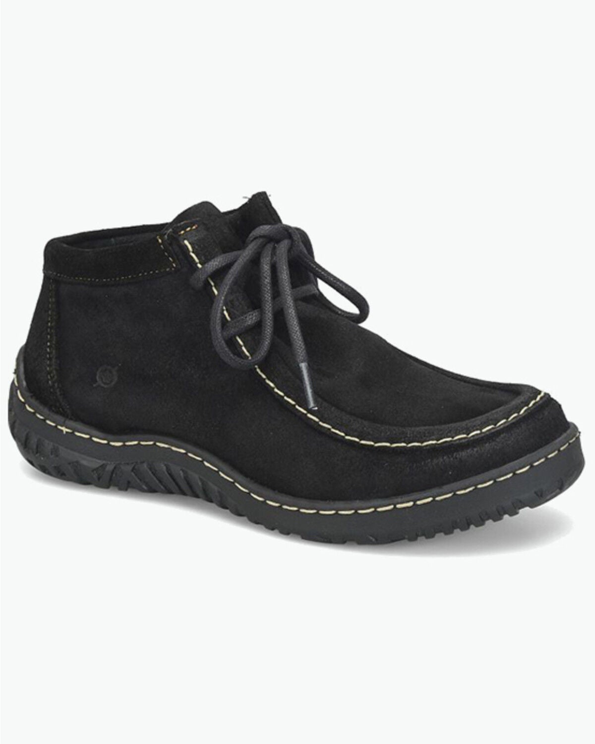 Image #1 - Born Women's Basin Suede Chukka Booties - Moc Toe, Black, hi-res
