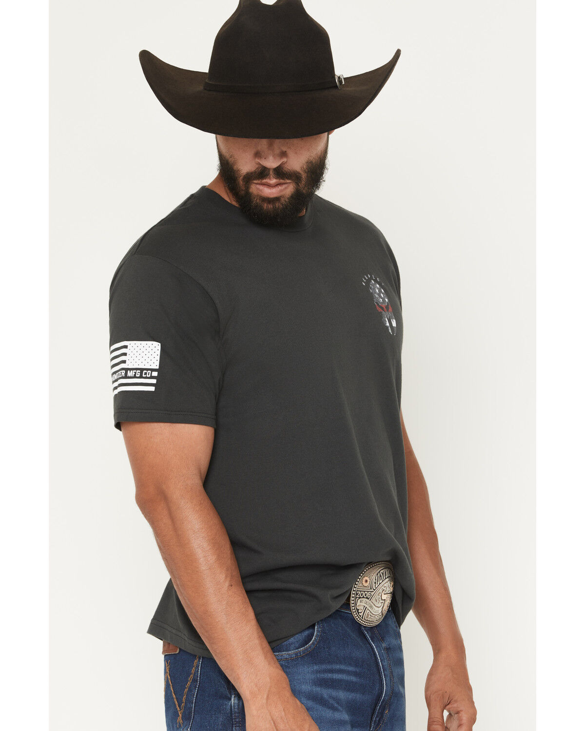 Image #2 - Howitzer Men's Respect Spartan Short Sleeve Graphic T-Shirt, Black, hi-res