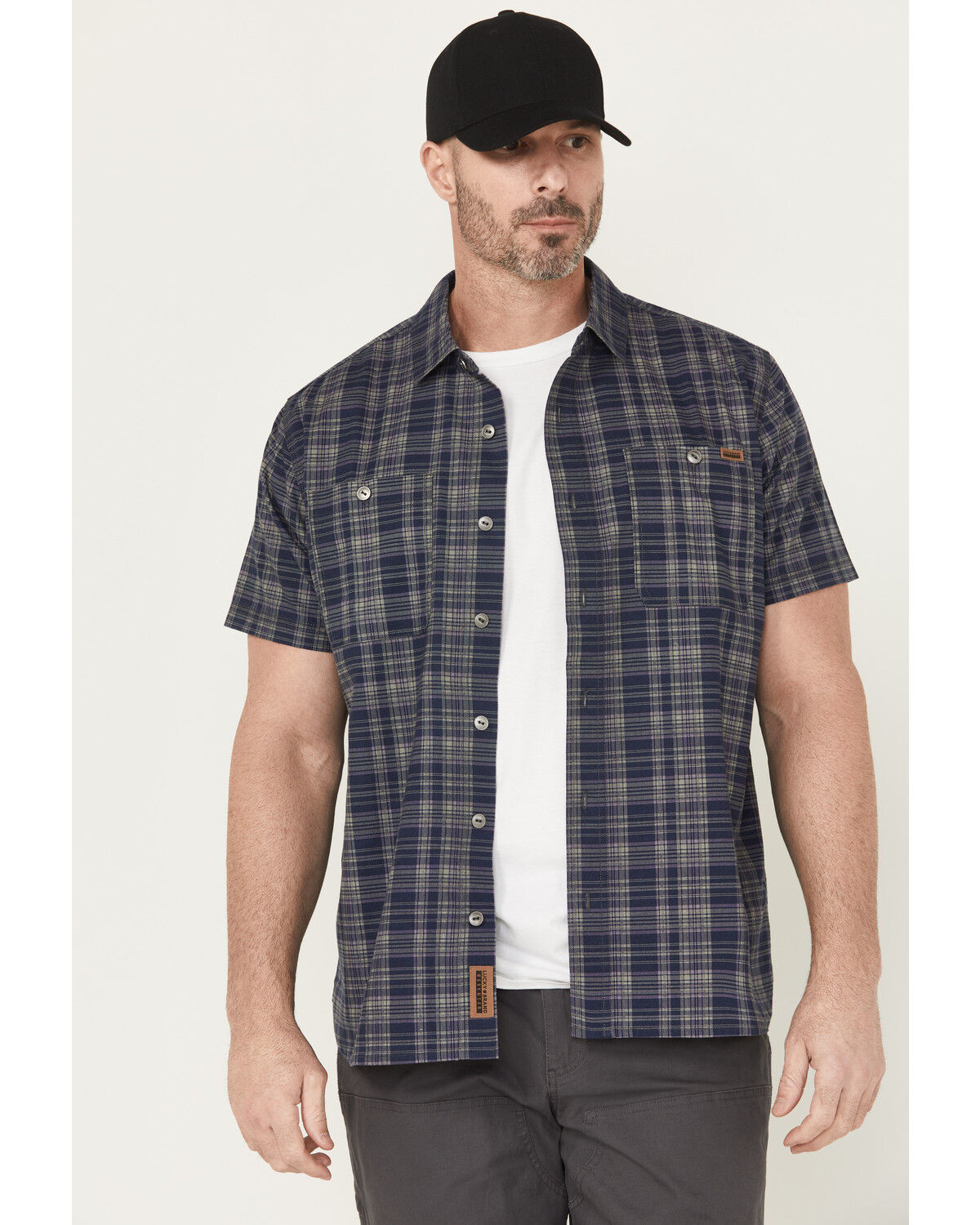 Lucky Brand Workwear Men´s Plaid Print Short Sleeve Button-Down WorkShirt