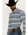 Image #2 - Cody James Men's Falcon Southwestern Striped Print Long Sleeve Button-Down Stretch Western Shirt, Blue, hi-res
