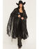 Image #1 - Azalea Wang Women's Fringe Faux Leather Coat, Black, hi-res