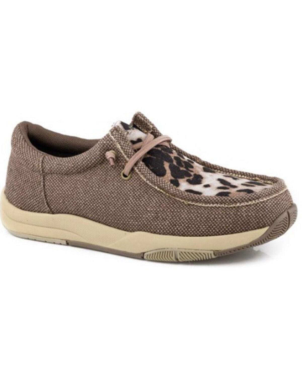 Roper Women's Clearcut Low Leopard Print Casual Shoes - Moc Toe, Brown, hi-res