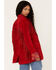 Understated Leather Women's Suede Fringe Marlboro Blazer, Wine, hi-res