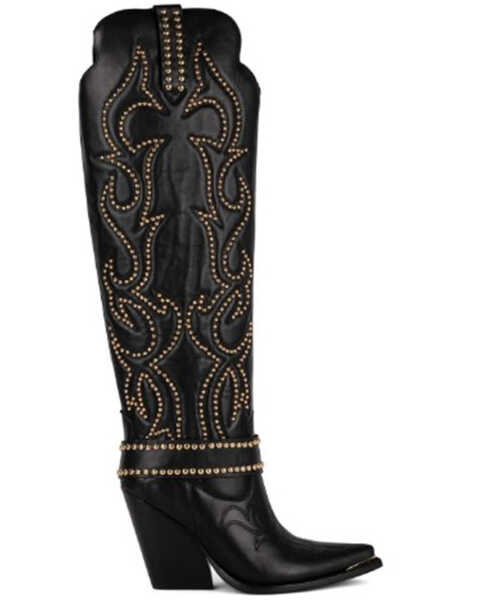 Image #2 - Jeffrey Campbell Women's Amigo Tall Western Boots - Snip Toe, Black, hi-res