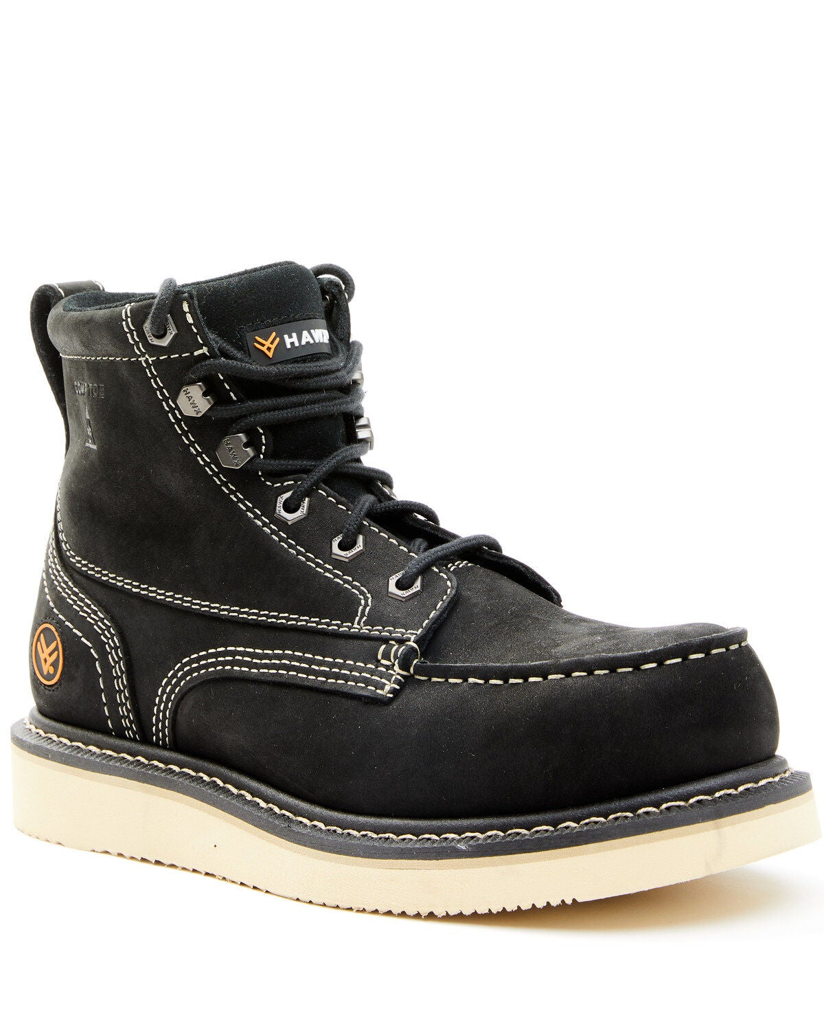 Men's Hawx Black Wedge Work Boots - Nano Composite Toe