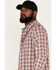 Cody James Men's Montana Plaid Print Long Sleeve Button Down Shirt , Burgundy, hi-res
