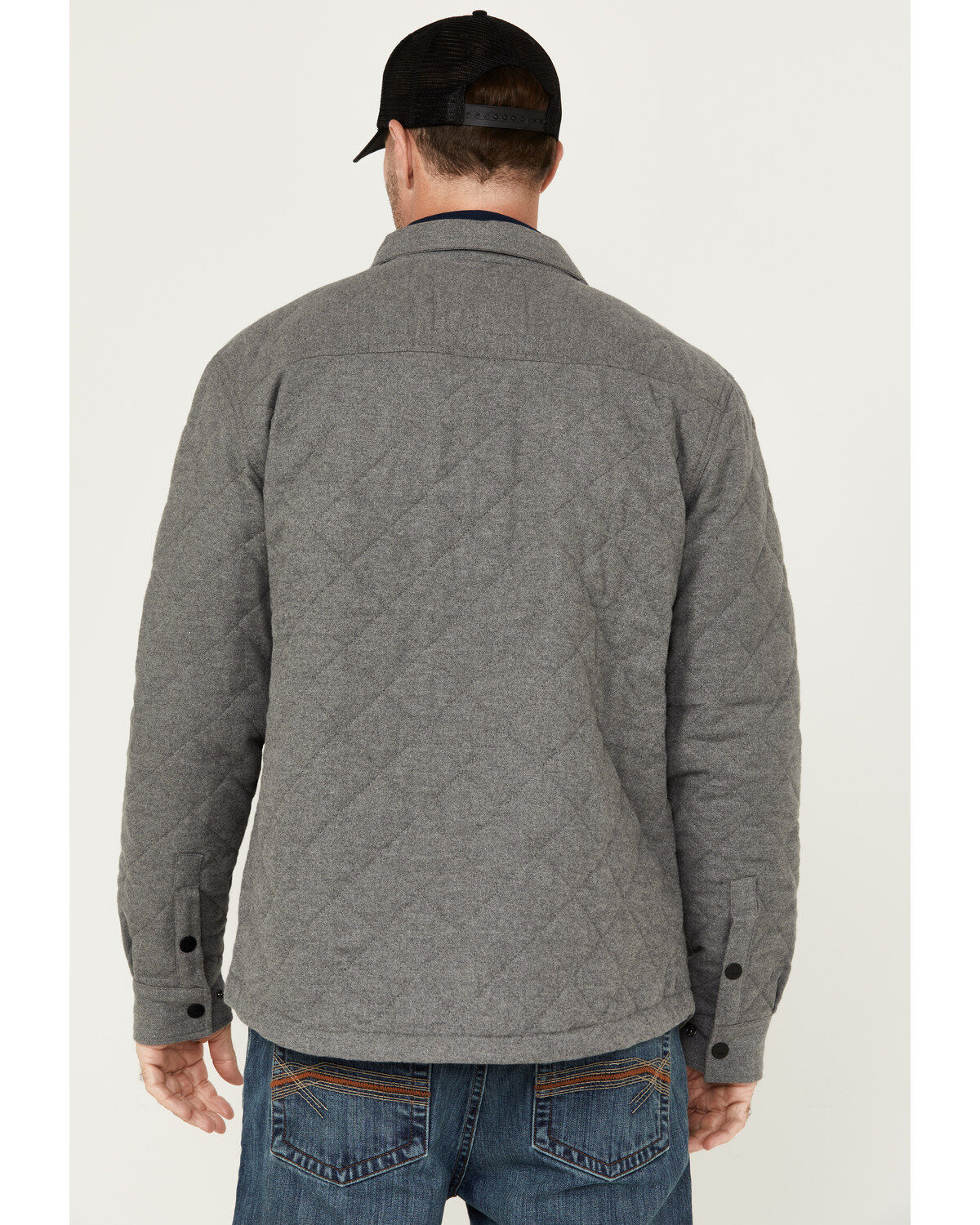Image #4 - Hawx Men's Quilted Flannel Shirt Jacket, Charcoal, hi-res