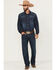 Image #1 - Cinch Men's Grant Dark Wash Relaxed Bootcut Stretch Denim Jeans, Indigo, hi-res