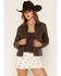 Image #2 - Stoosh Women's Faux Leather Zip Front Jacket, Brown, hi-res