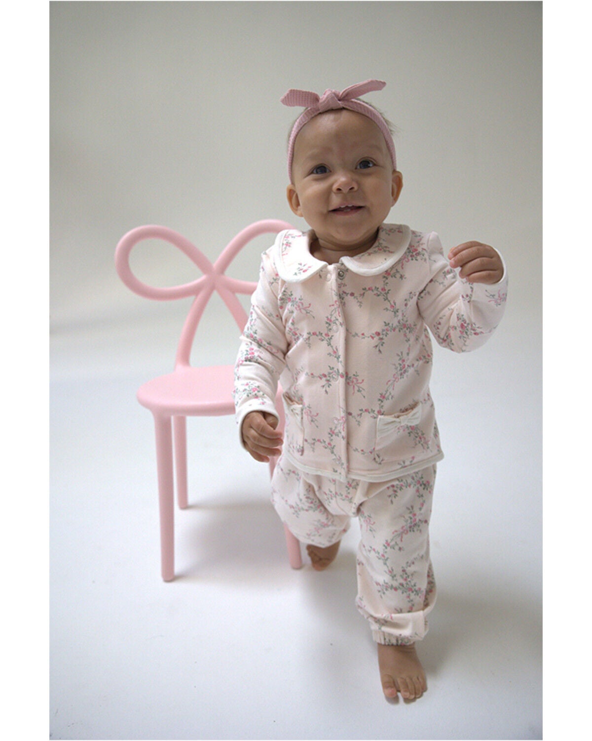 Image #3 - Angel Dear Infant Girls' Bow Print Jacket, Light Pink, hi-res