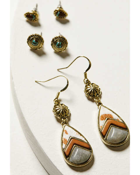 Image #3 - Shyanne Women's Soleil Inlay Earring Set - 6 Piece, Gold, hi-res