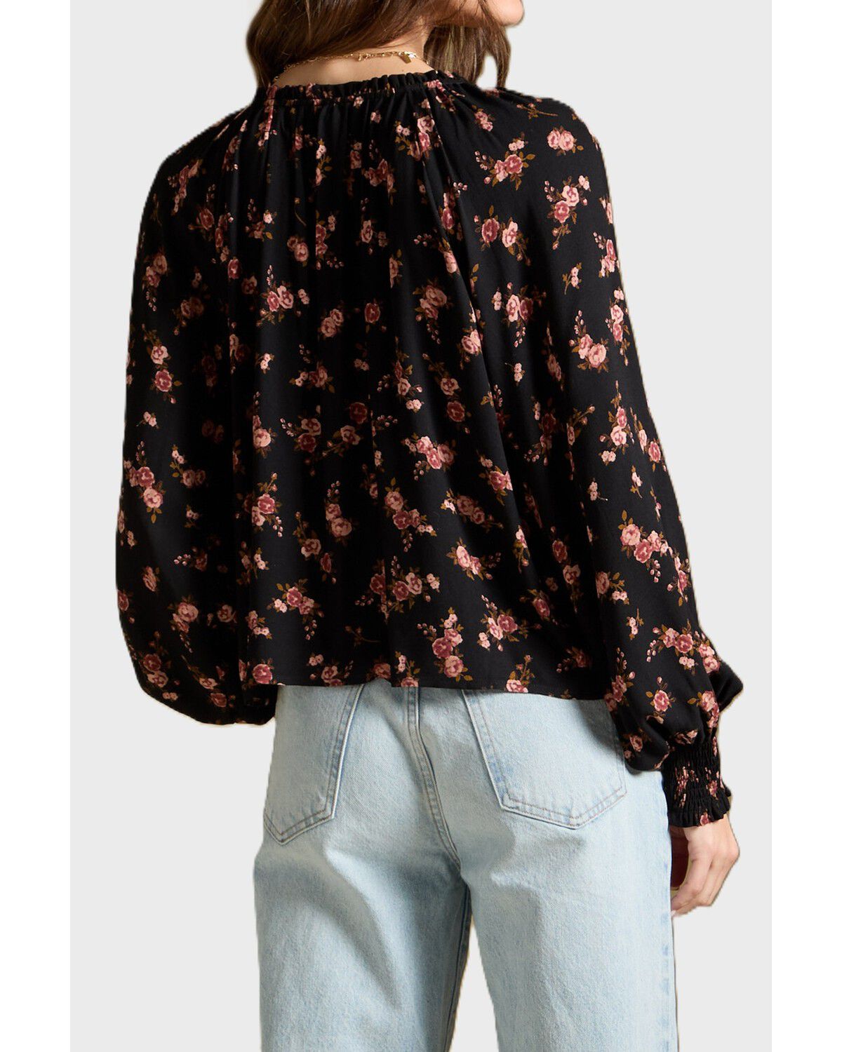 Image #2 - Saltwater Luxe Women's Nera Floral Print Long Sleeve Blouse, Black, hi-res