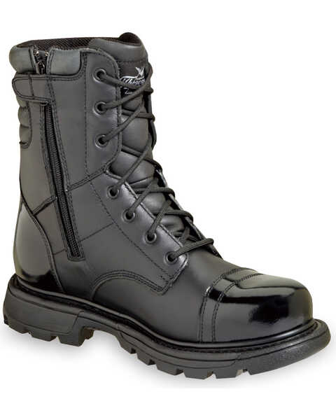 Image #1 - Thorogood Men's 8" GEN-flex2 Tactical Side Zip Jump Boots - Soft Toe, Black, hi-res