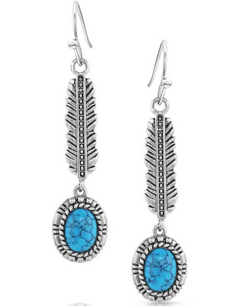 Montana Silversmiths Women's From The Ground Up Turquoise Earrings, Silver, hi-res