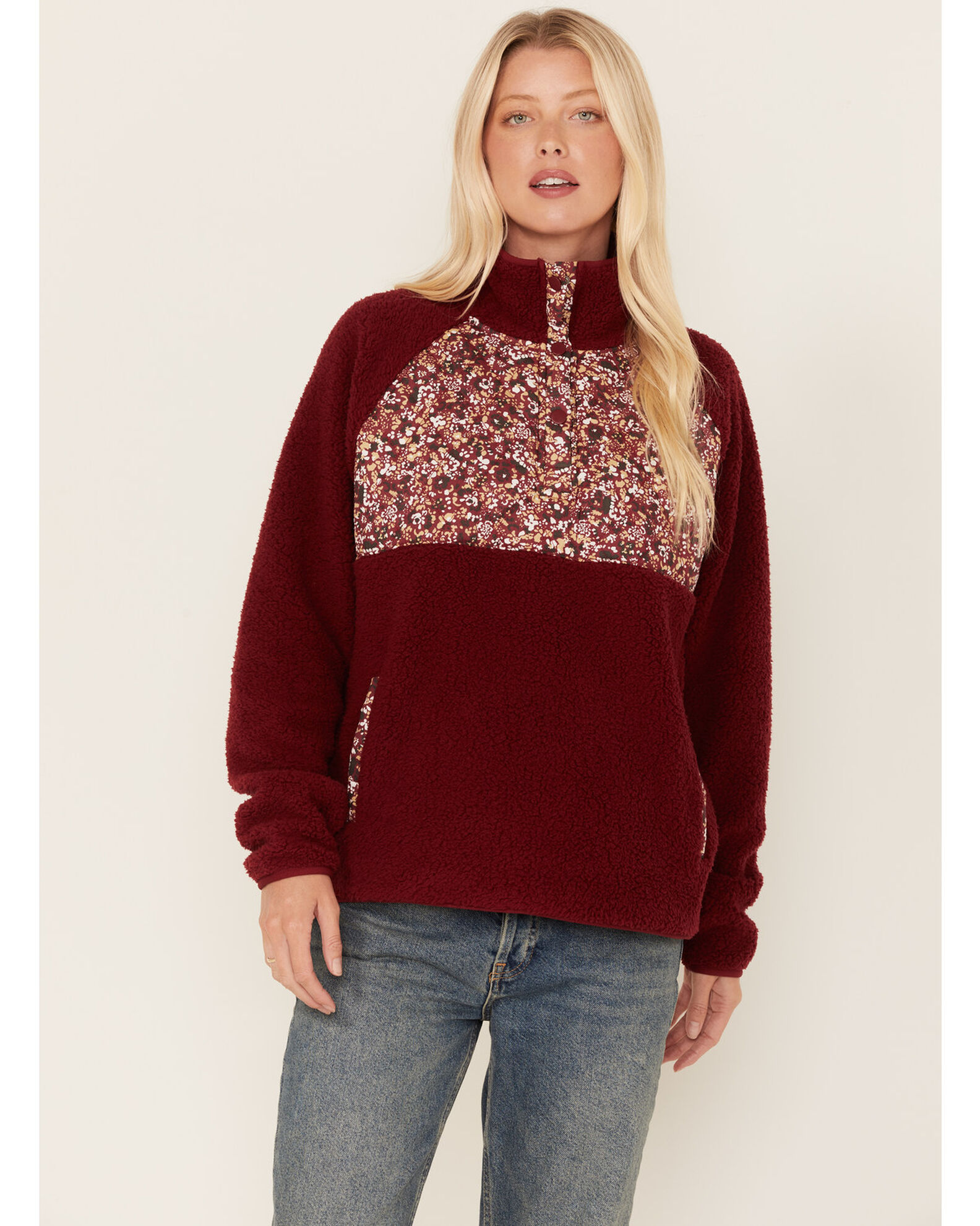 Product Name Cleo Wolf Women s Sherpa Half Button Pullover