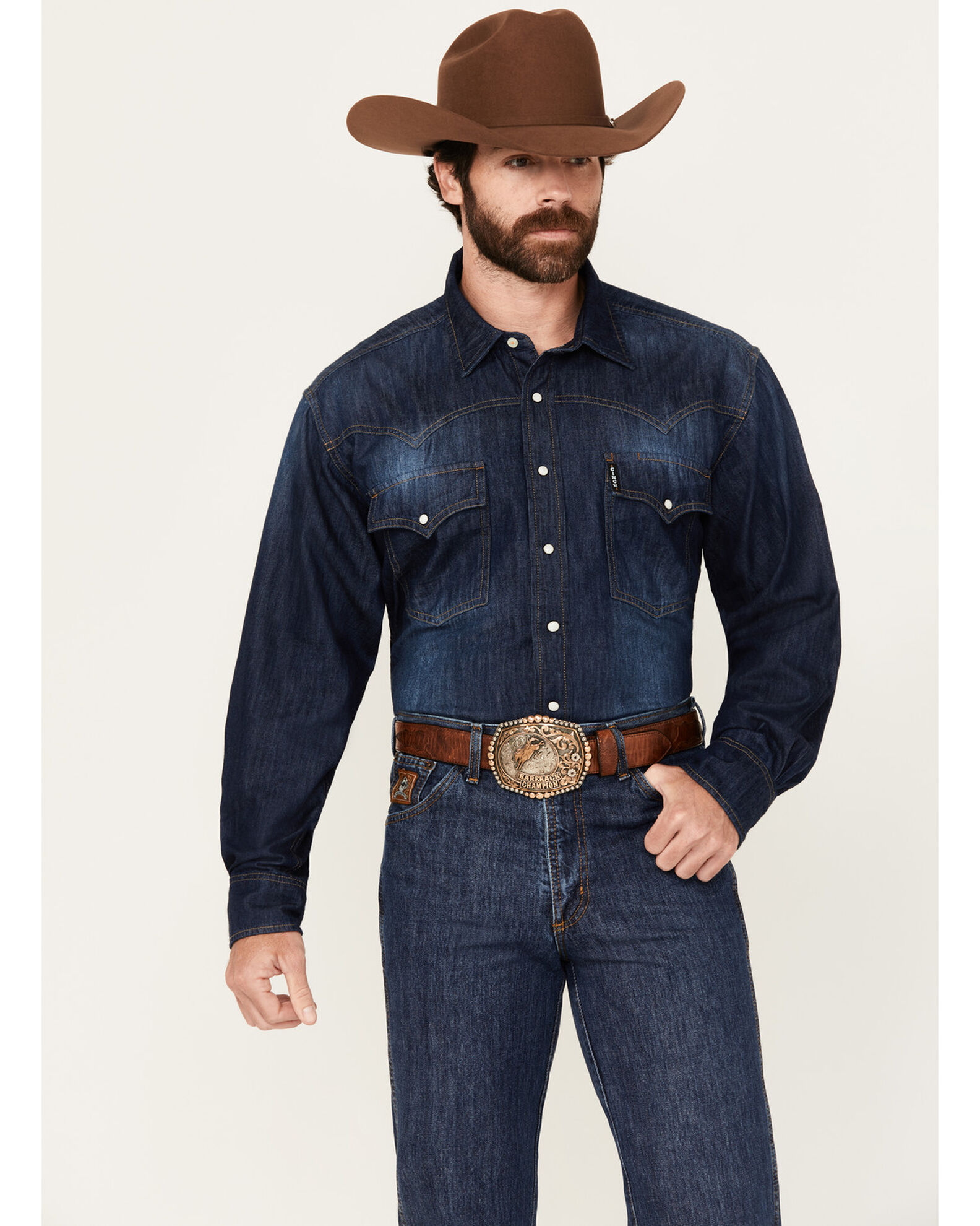 Product Name: Cinch Men's Denim Long Sleeve Western Snap Shirt