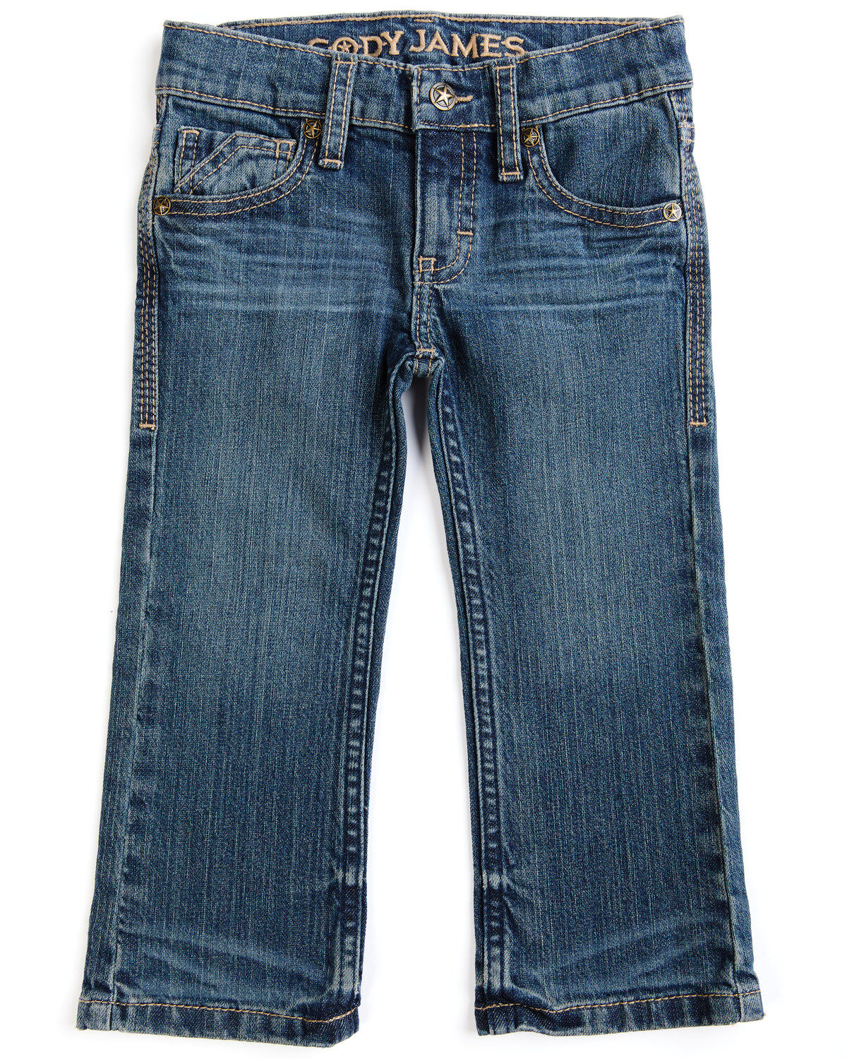 Image #1 - Cody James Toddler Boys' Saguaro Dark Wash Mid Rise Stretch Slim Bootcut Jeans, Blue, hi-res