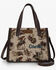 Image #1 - Wrangler Women's Cowboy Print Concealed Carry Crossbody Satchel, Tan, hi-res