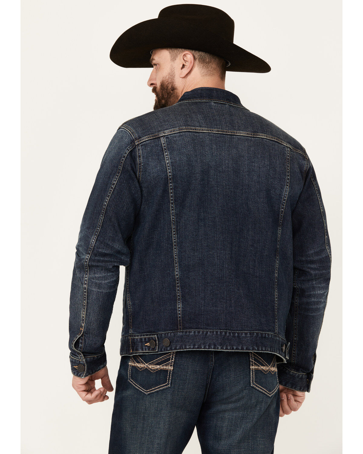 Image #4 - Moonshine Spirit Men's Dark Wash Rigid Old Shine Vintage Denim Jacket, Dark Wash, hi-res