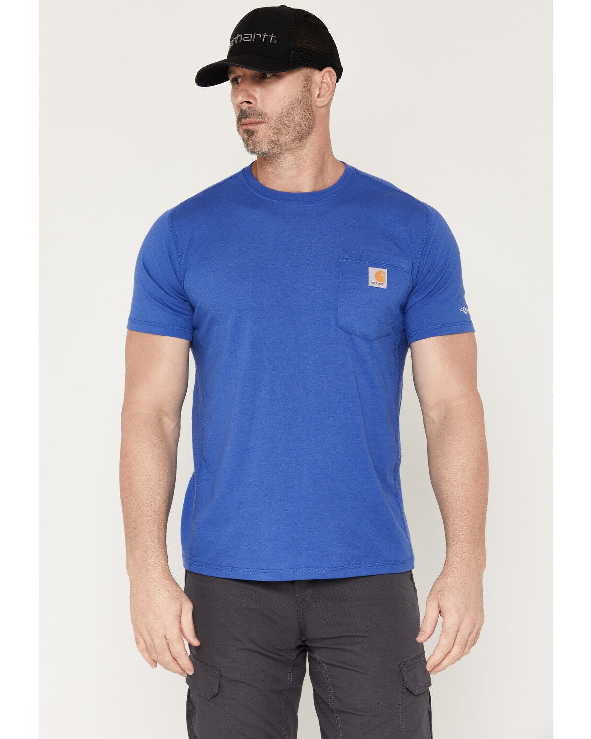 Carhartt Men's Force&reg; Relaxed Fit Short Sleeve Pocket T-Shirt, Blue, hi-res
