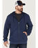 Image #1 - Brothers and Sons Men's Weathered French Terry Zip-Front Hooded Jacket, Navy, hi-res