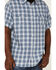Brothers & Sons Men's Buffalo Check Plaid Short Sleeve Button Down Western Shirt , Indigo, hi-res
