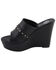 Image #4 - Milwaukee Leather Women's Rivet Detail Open Toe Wedge Sandals, Black, hi-res
