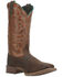 Laredo Men's Odie Western Boots - Broad Square Toe , Dark Brown, hi-res