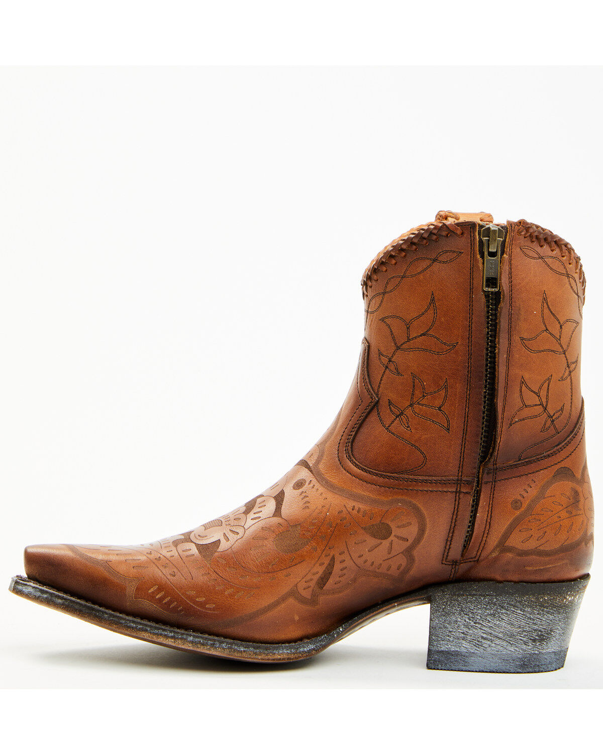 Image #3 - Sendra Women's Lizzie Western Booties - Snip Toe, Cognac, hi-res