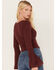 Shyanne Women's Deep V-Neck Bell Sleeve Crop Top, Wine, hi-res