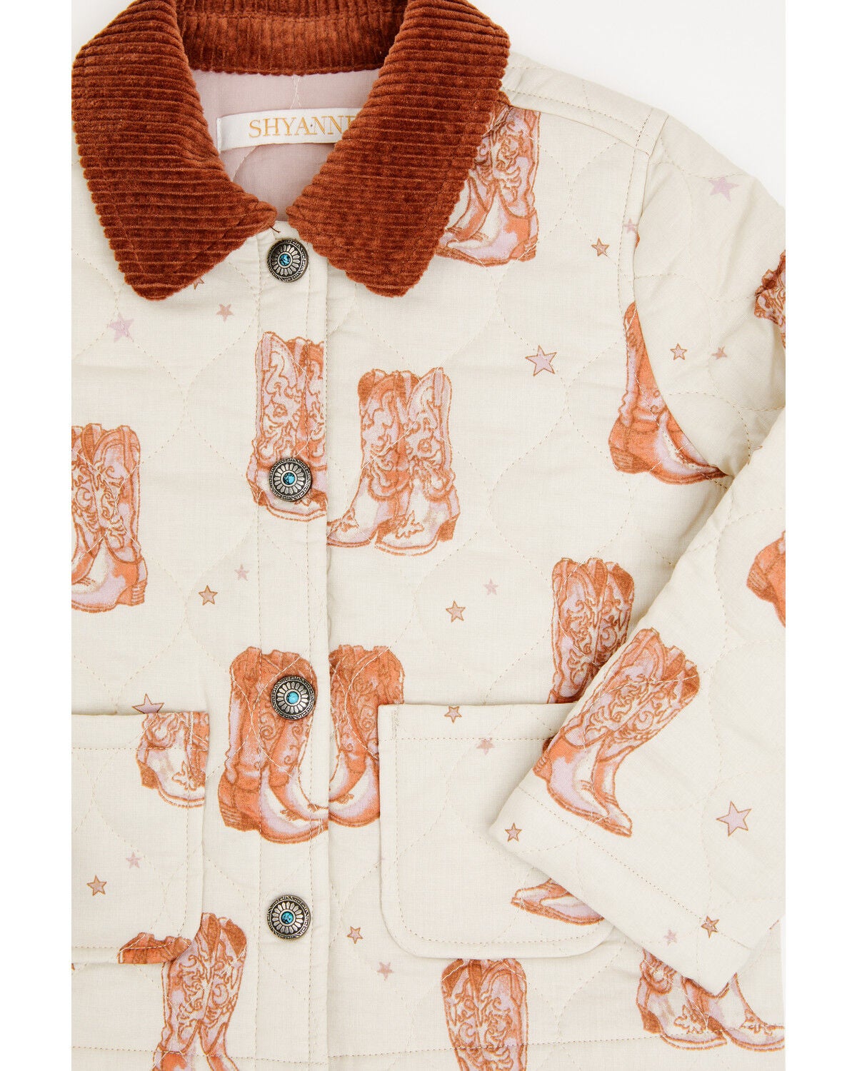 Image #2 - Shyanne Toddler Girls' Francis Cowboy Boot Snap Quilted Jacket, Oatmeal, hi-res