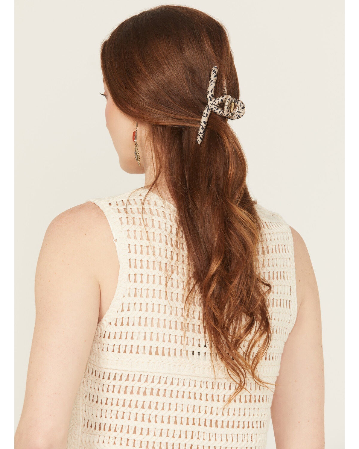 Shyanne Women's Animal Print Fabric Claw Clip Set - 2 Piece, Black, hi-res