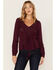 Image #1 - Idyllwind Women's Romance Floral Embroidered Swiss Dot Blouse, Purple, hi-res