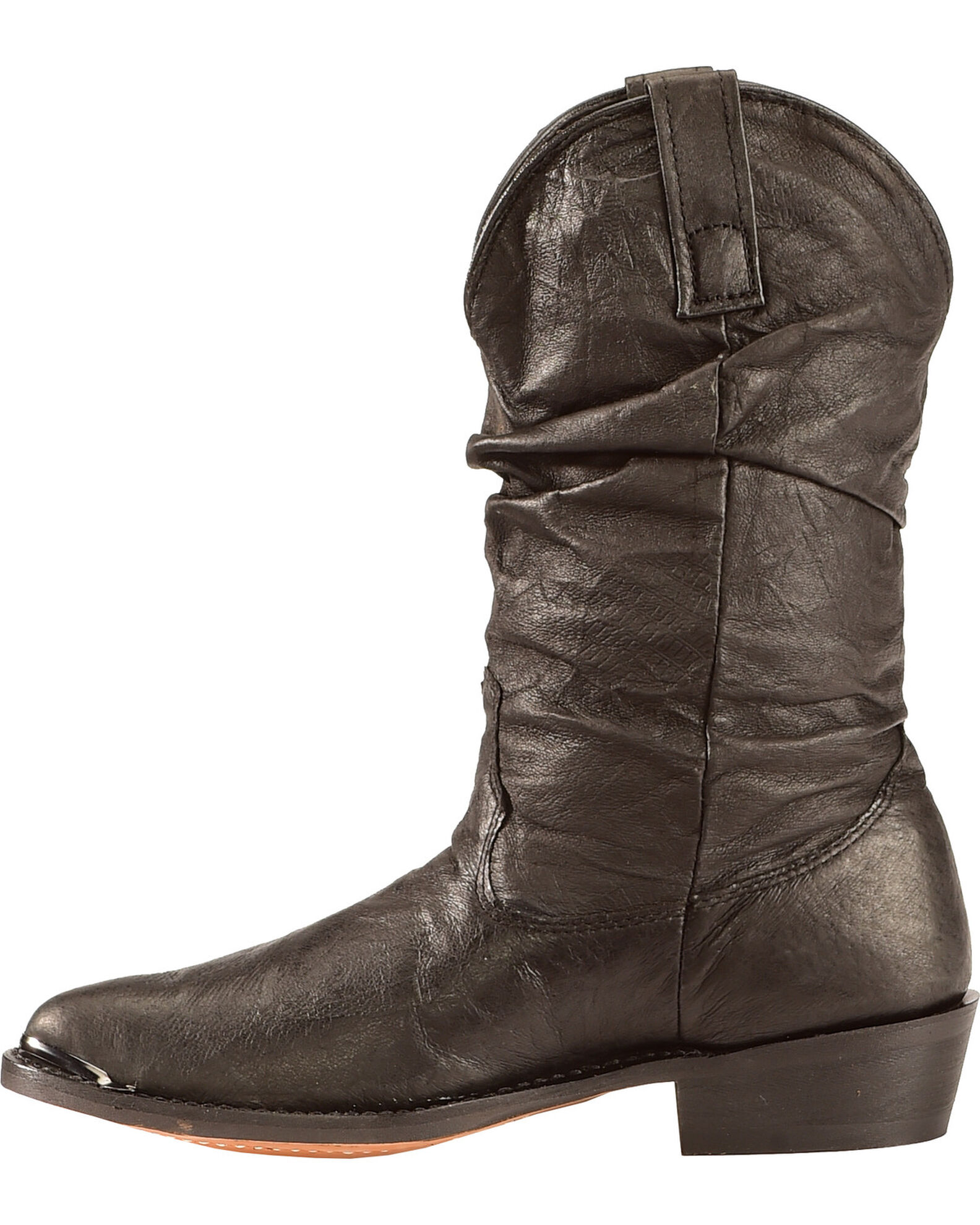 Image #3 - Dingo Men's Pigskin Slouch Western Boots, Black, hi-res