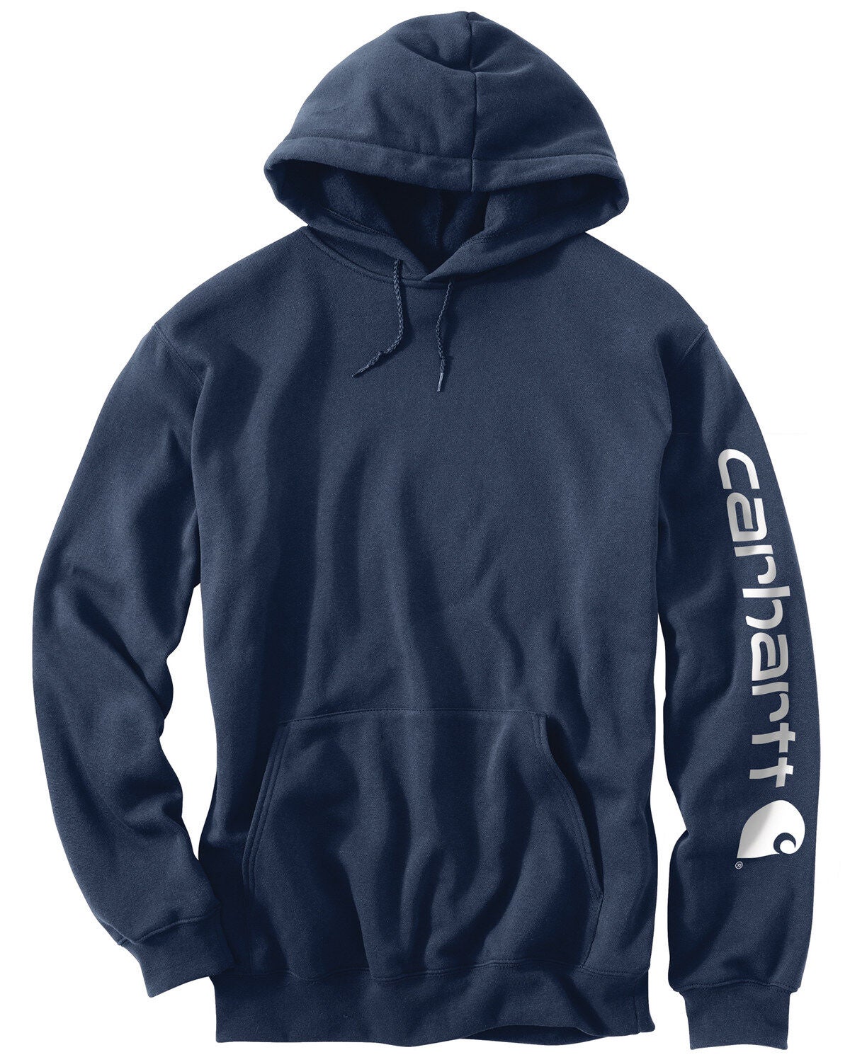 Carhartt Men's Hooded Logo-Sleeve Sweatshirt, Navy, hi-res
