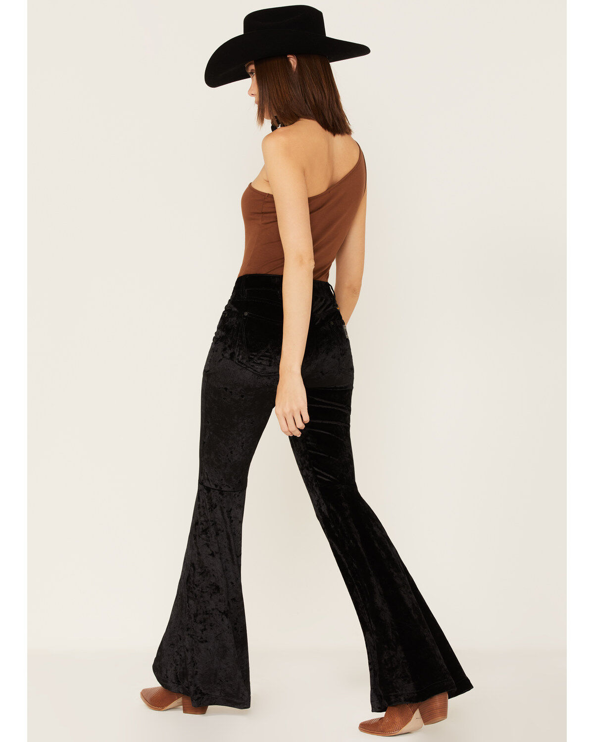 Sheridan high-rise velvet flared pants