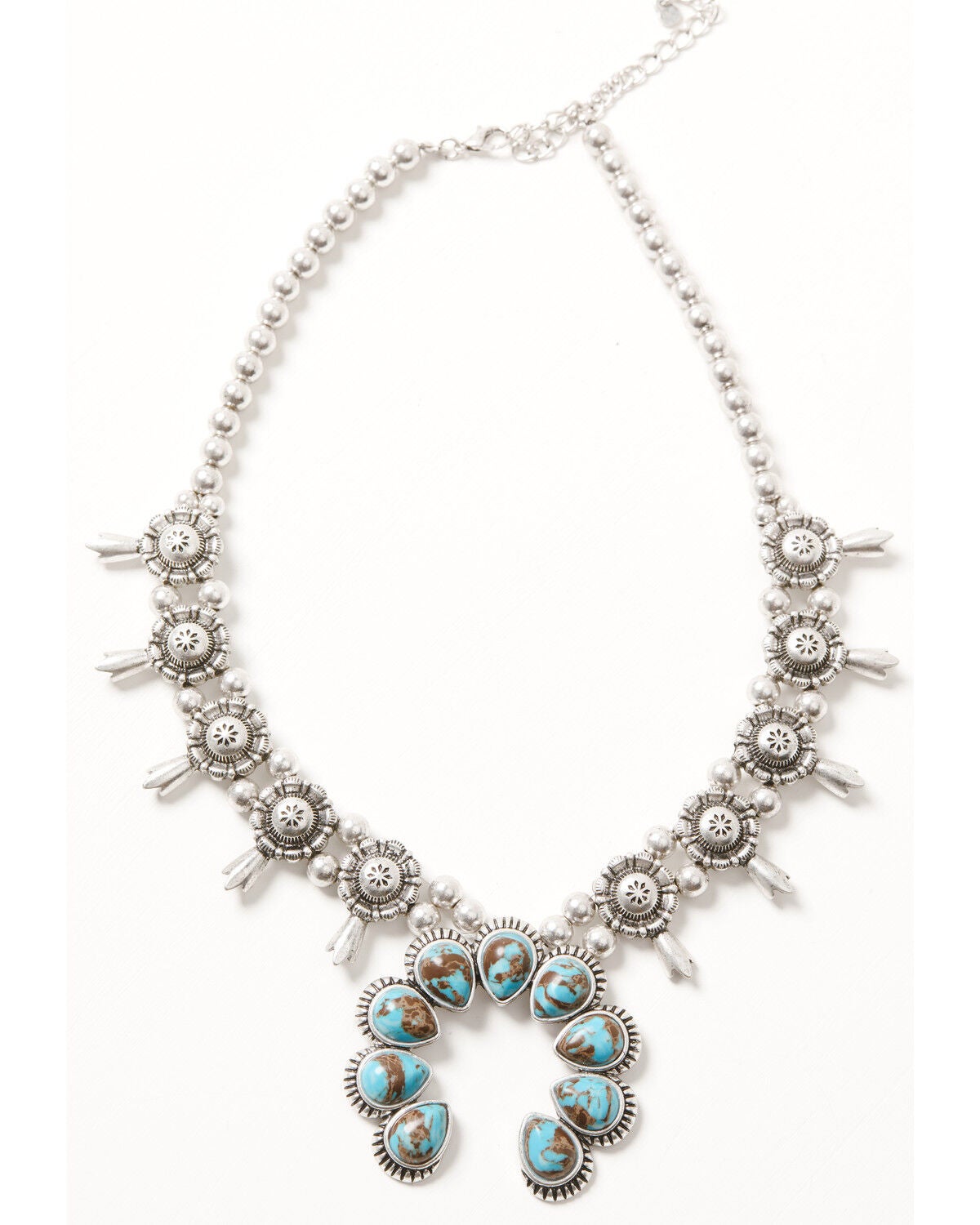 Image #1 - Idyllwind Women's Floral Squash Blossom Statement Necklace, Silver, hi-res