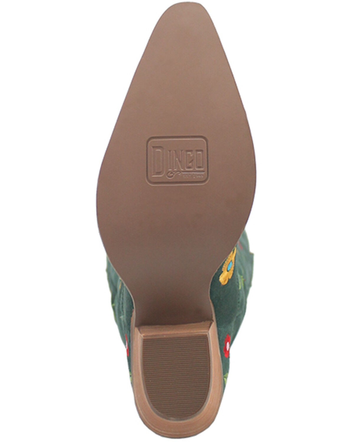 Image #7 - Dingo Women's Flower Power Suede Tall Western Boots - Snip Toe, Green, hi-res