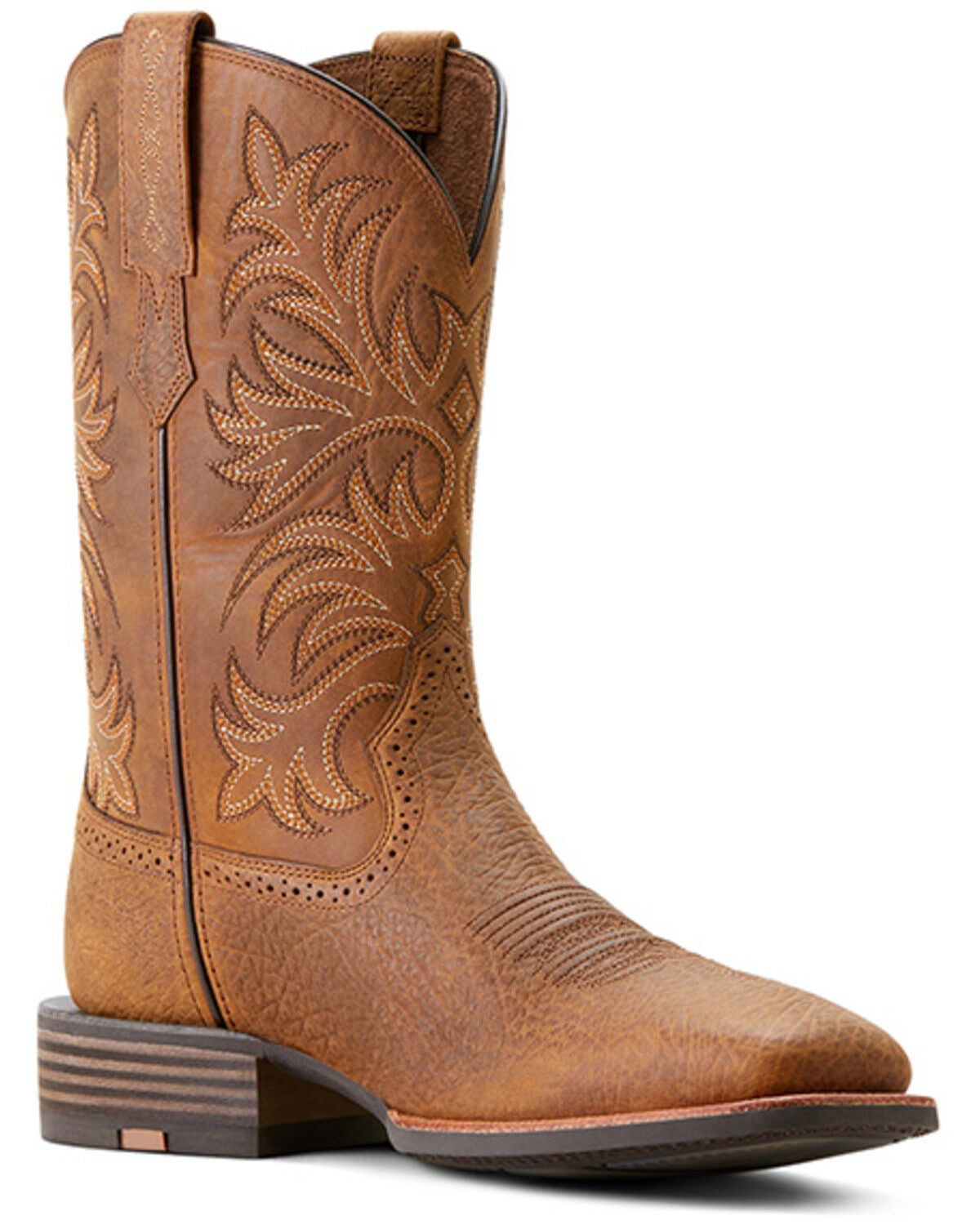 Ariat Men's Oakwood Distressed Western Boots - Broad Square Toe, Brown, hi-res