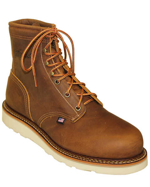 Image #1 - Silverado Men's American Tanned Work Boots - Steel Toe, Tan, hi-res