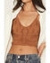 Image #3 - Fornia Women's Boot Stitch Sleeveless Cropped Tank Top, Brown, hi-res