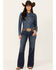 Image #1 - Shyanne Women's Great Falls Dakota Medium Wash Mid Rise Trouser Stretch Riding Jeans, Medium Wash, hi-res