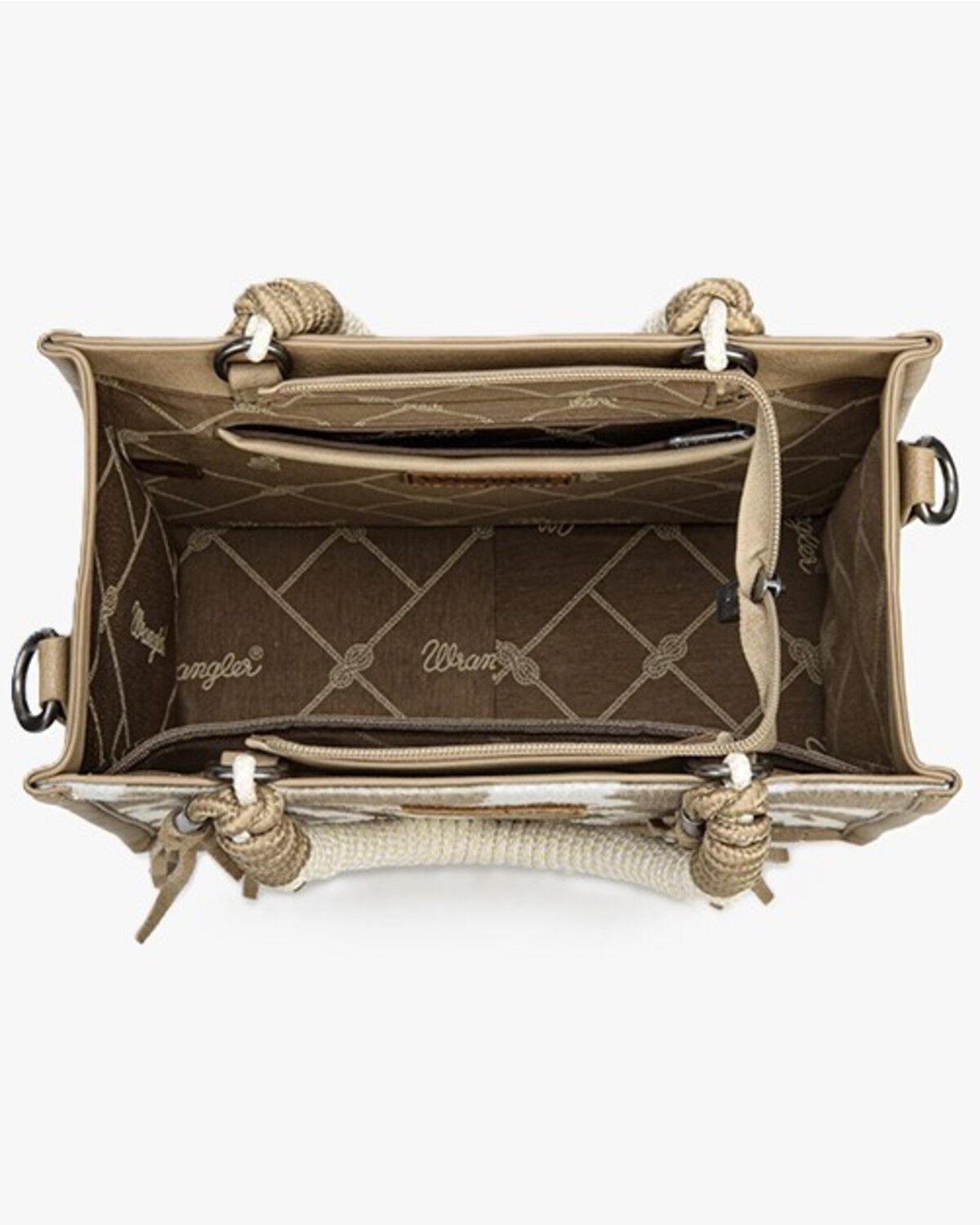 Image #3 - Wrangler Women's Cow Print Crossbody Tote, Khaki, hi-res