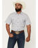 Image #1 - Gibson Trading Co Men's Vibe Check Geo Print Short Sleeve Snap Western Shirt - Big, White, hi-res