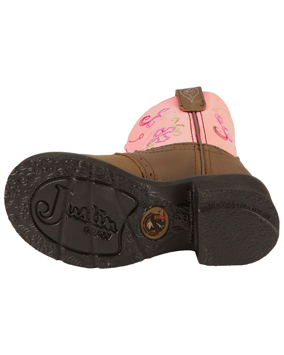 Image #6 - Justin Girls' Gypsy Light Up Cross Embroidered Western Boots, , hi-res