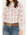 Image #3 - Wrangler Women's Plaid Print Long Sleeve Snap Western Shirt, Blue/red, hi-res