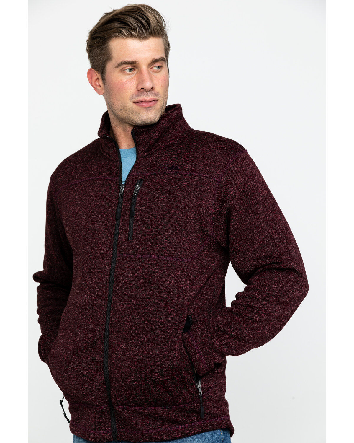 burgundy fleece jacket men's