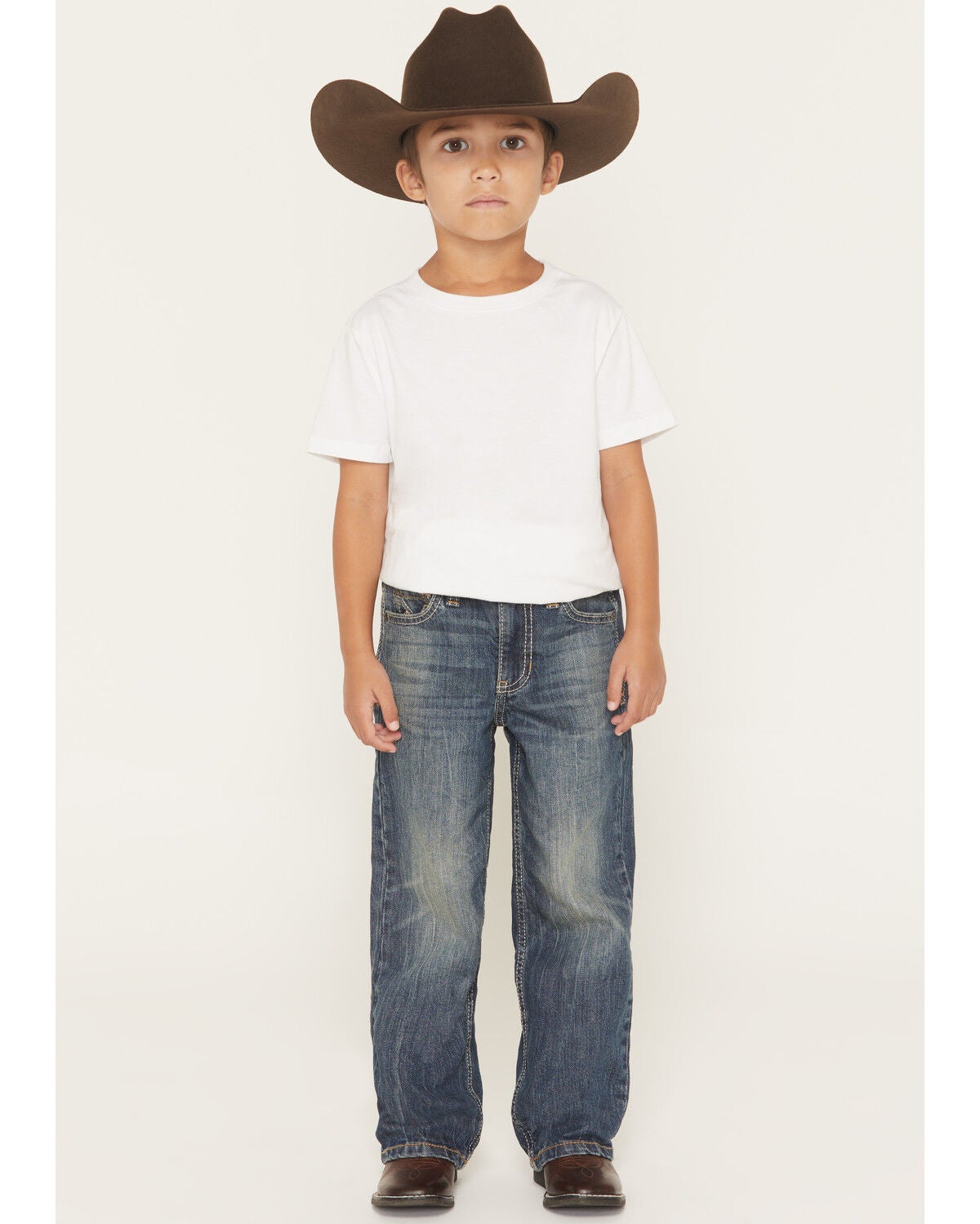 Cody James Little Boys' Texas Dark Wash Relaxed Bootcut Stretch Denim Jeans, Dark Wash, hi-res