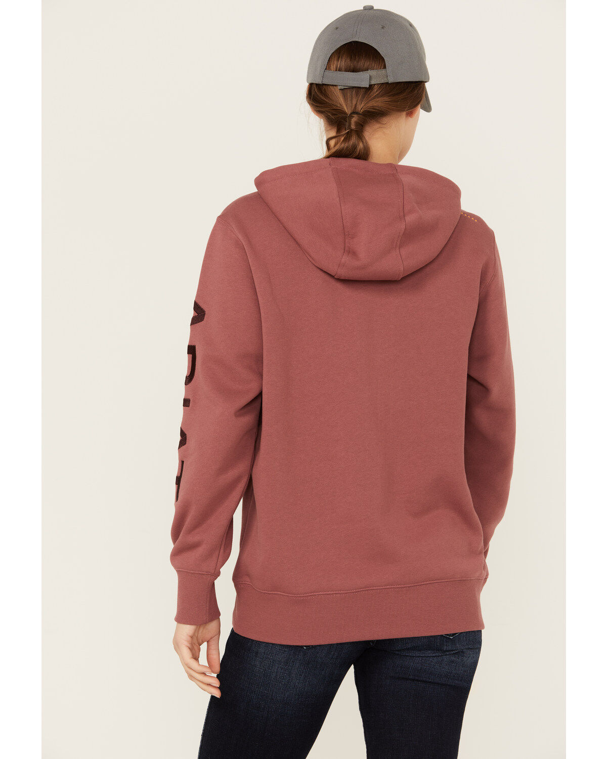 Image #4 - Ariat Women's Rebar Logo Hoodie, Red, hi-res