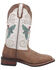 Laredo Women's 11" Hummingbird Embroidered Studded Western Performance Boots - Broad Square Toe, White, hi-res